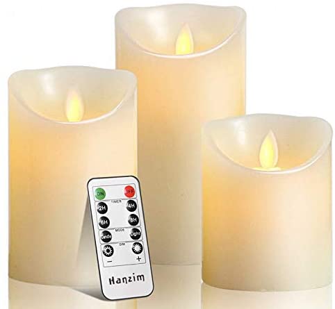 Real Wax Ivory LED Candle Set - Ø3"xH4"5"6"